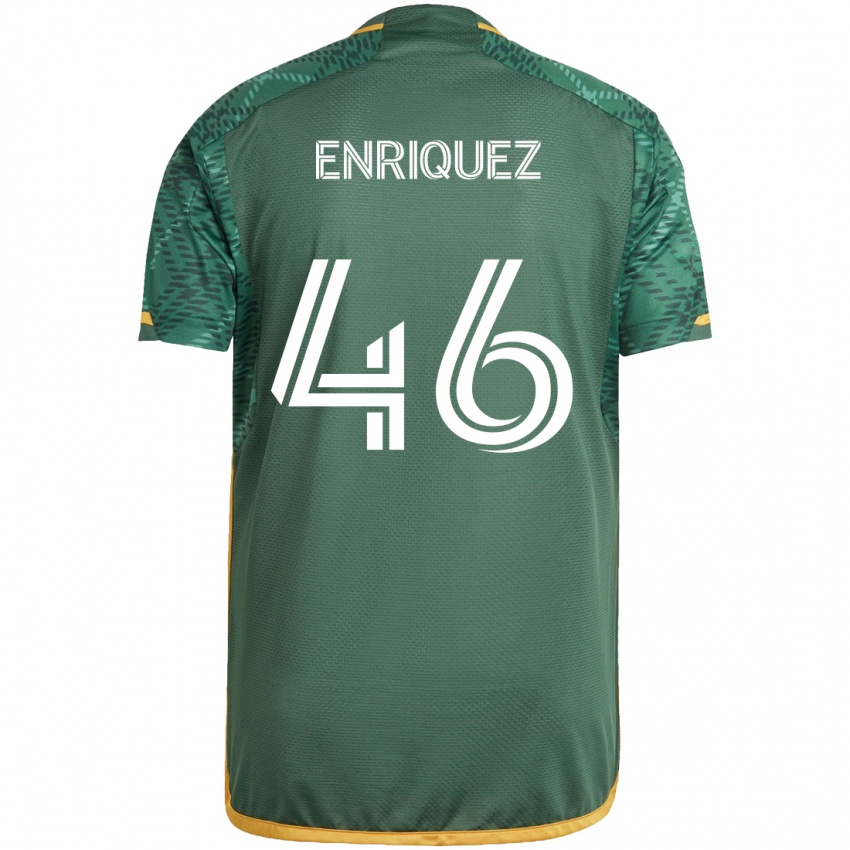 Børn Victor Enriquez #46 Grøn Orange Hjemmebane Spillertrøjer 2024/25 Trøje T-Shirt