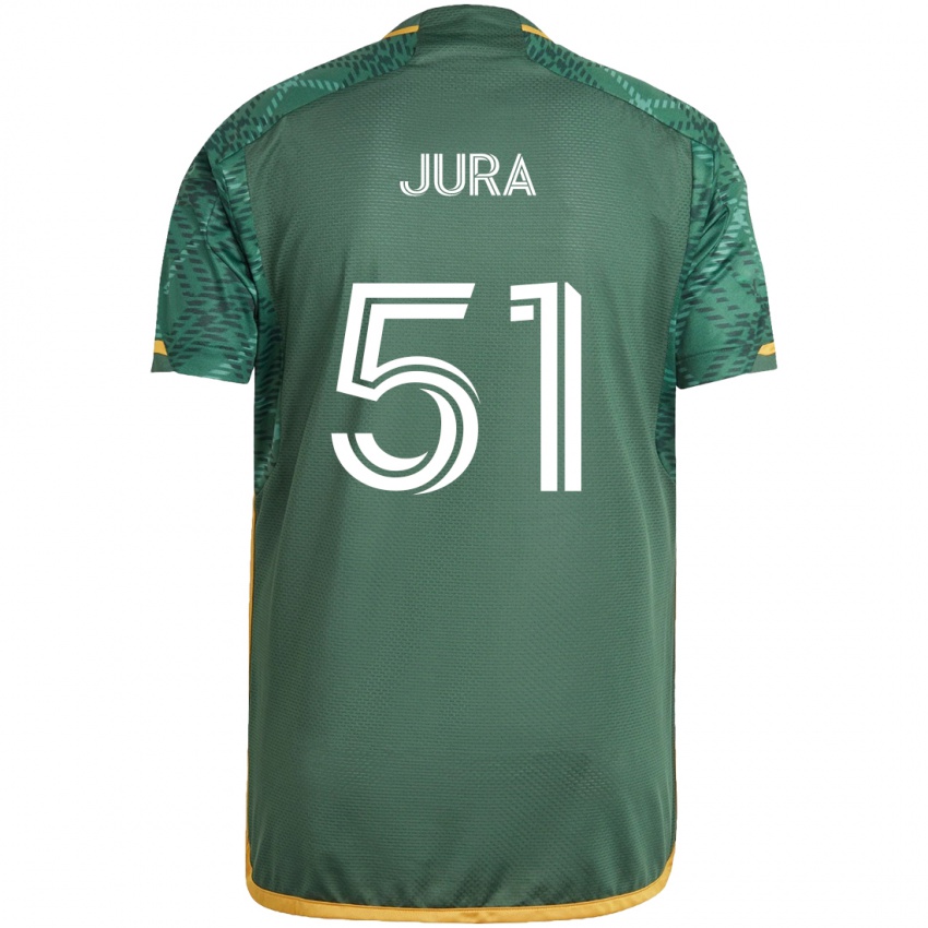 Børn Sawyer Jura #51 Grøn Orange Hjemmebane Spillertrøjer 2024/25 Trøje T-Shirt