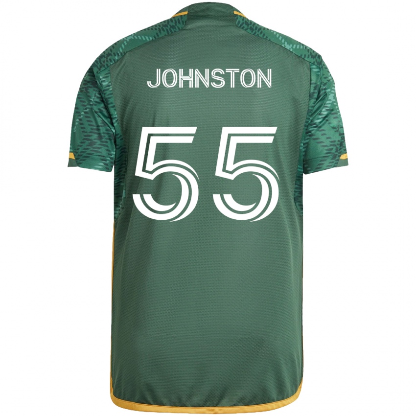 Børn Malcolm Johnston #55 Grøn Orange Hjemmebane Spillertrøjer 2024/25 Trøje T-Shirt