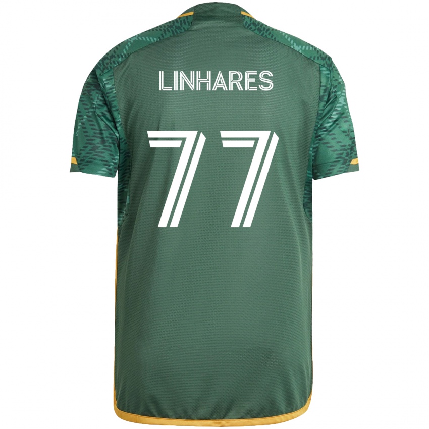 Børn Kyle Linhares #77 Grøn Orange Hjemmebane Spillertrøjer 2024/25 Trøje T-Shirt