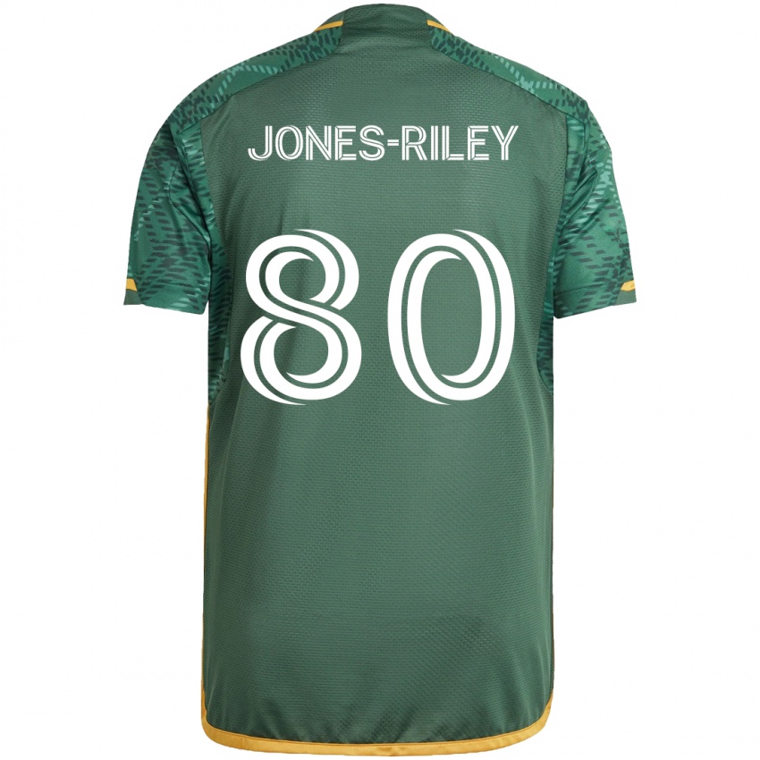 Børn Jaden Jones-Riley #80 Grøn Orange Hjemmebane Spillertrøjer 2024/25 Trøje T-Shirt