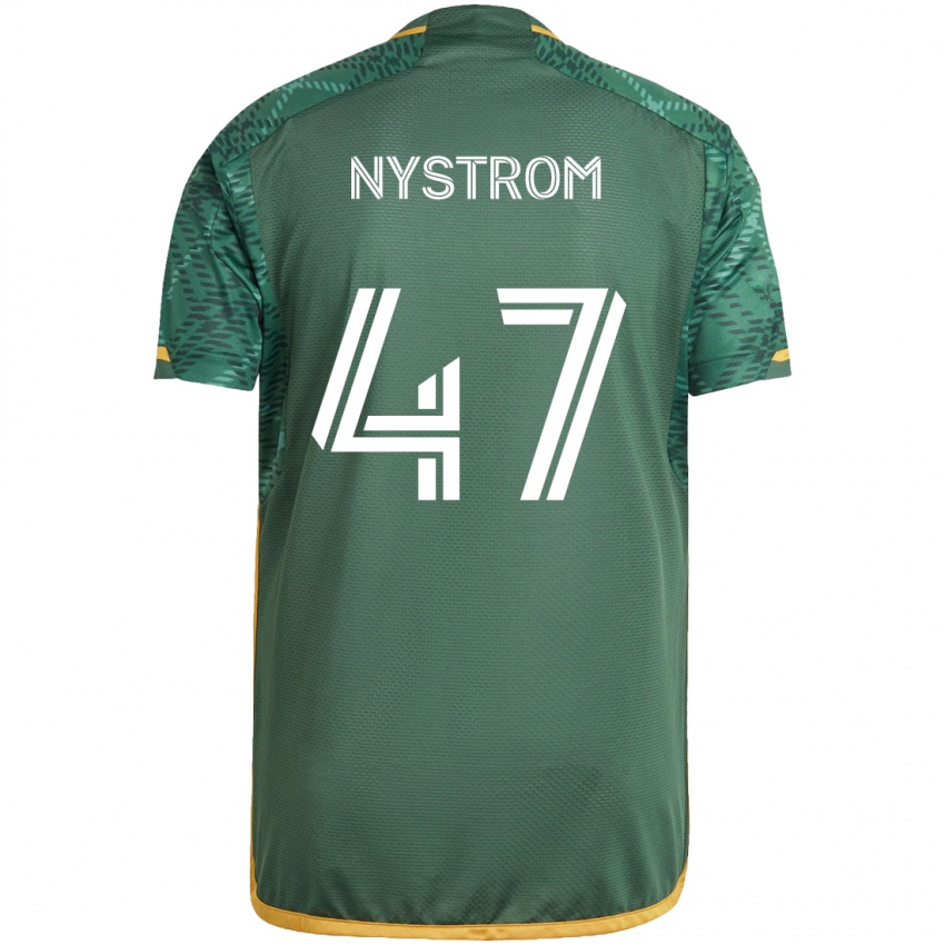 Børn Maximo Nystrom #47 Grøn Orange Hjemmebane Spillertrøjer 2024/25 Trøje T-Shirt