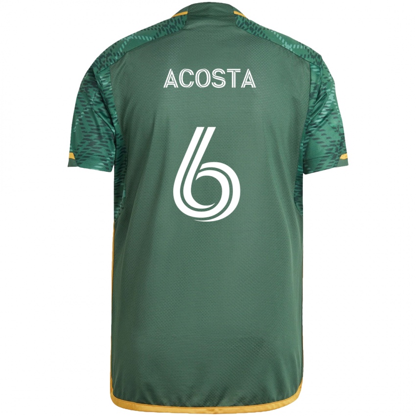 Børn Bryan Acosta #6 Grøn Orange Hjemmebane Spillertrøjer 2024/25 Trøje T-Shirt