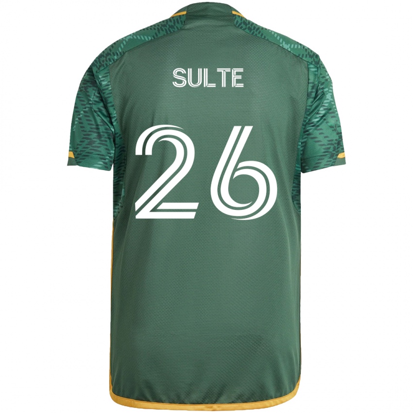 Børn Hunter Sulte #26 Grøn Orange Hjemmebane Spillertrøjer 2024/25 Trøje T-Shirt