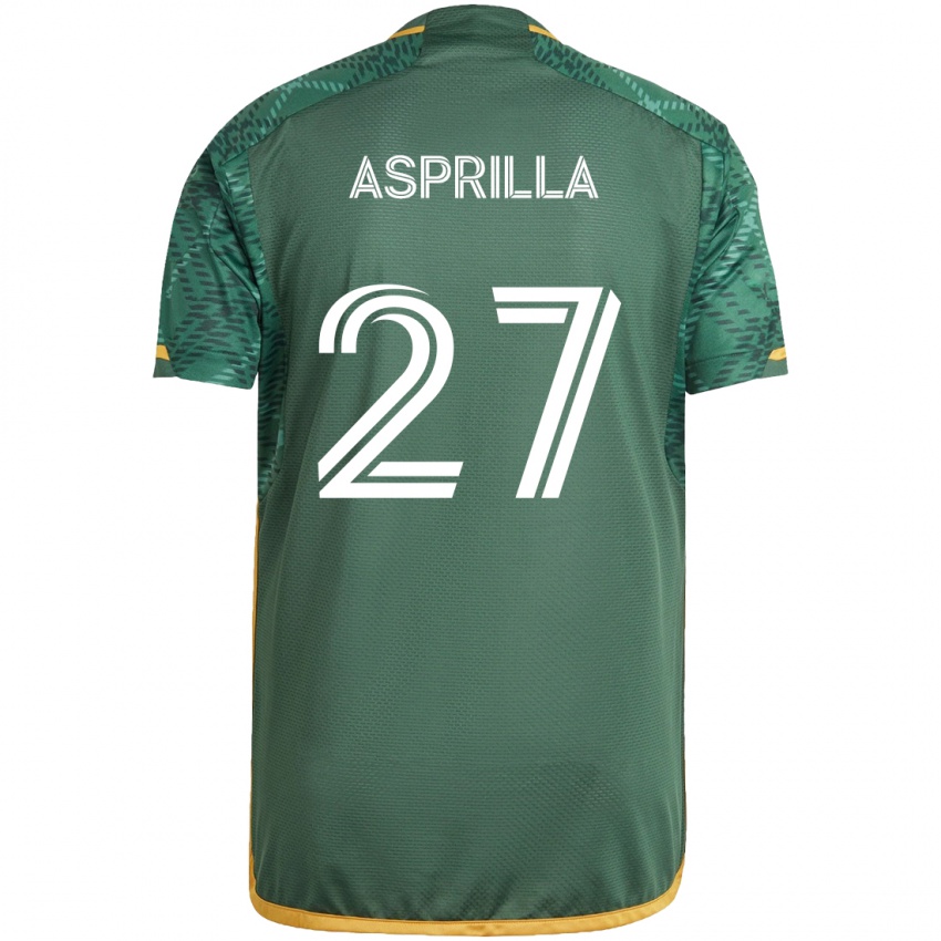 Børn Dairon Asprilla #27 Grøn Orange Hjemmebane Spillertrøjer 2024/25 Trøje T-Shirt