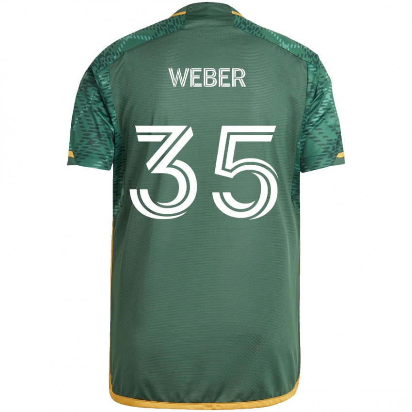 Børn Tristan Weber #35 Grøn Orange Hjemmebane Spillertrøjer 2024/25 Trøje T-Shirt