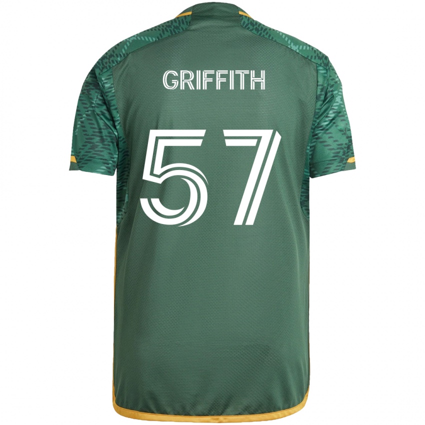 Børn Víctor Griffith #57 Grøn Orange Hjemmebane Spillertrøjer 2024/25 Trøje T-Shirt