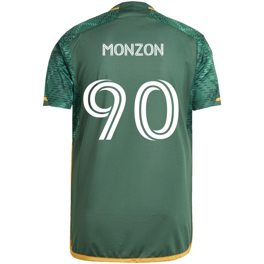 Børn Florián Monzón #90 Grøn Orange Hjemmebane Spillertrøjer 2024/25 Trøje T-Shirt