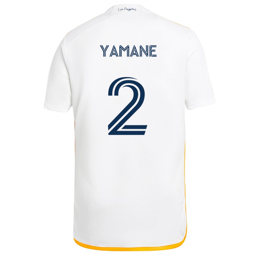 Børn Miki Yamane #2 Hvid Gul Hjemmebane Spillertrøjer 2024/25 Trøje T-Shirt