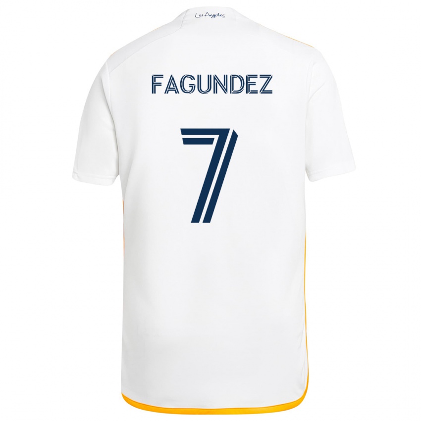 Børn Diego Fagúndez #7 Hvid Gul Hjemmebane Spillertrøjer 2024/25 Trøje T-Shirt