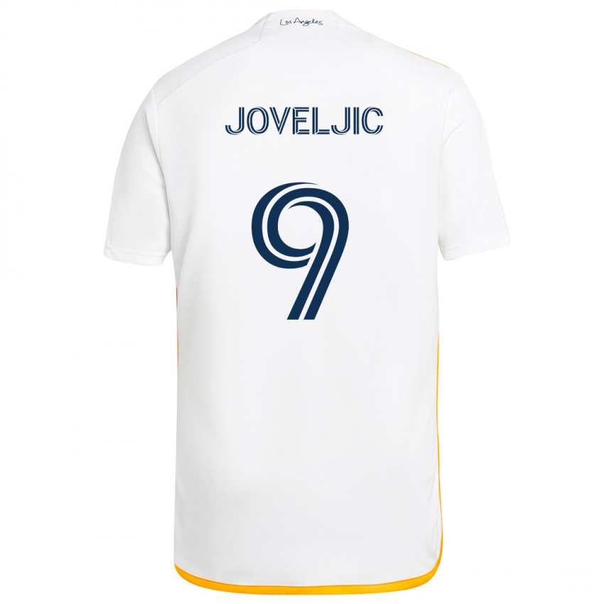 Børn Dejan Joveljic #9 Hvid Gul Hjemmebane Spillertrøjer 2024/25 Trøje T-Shirt