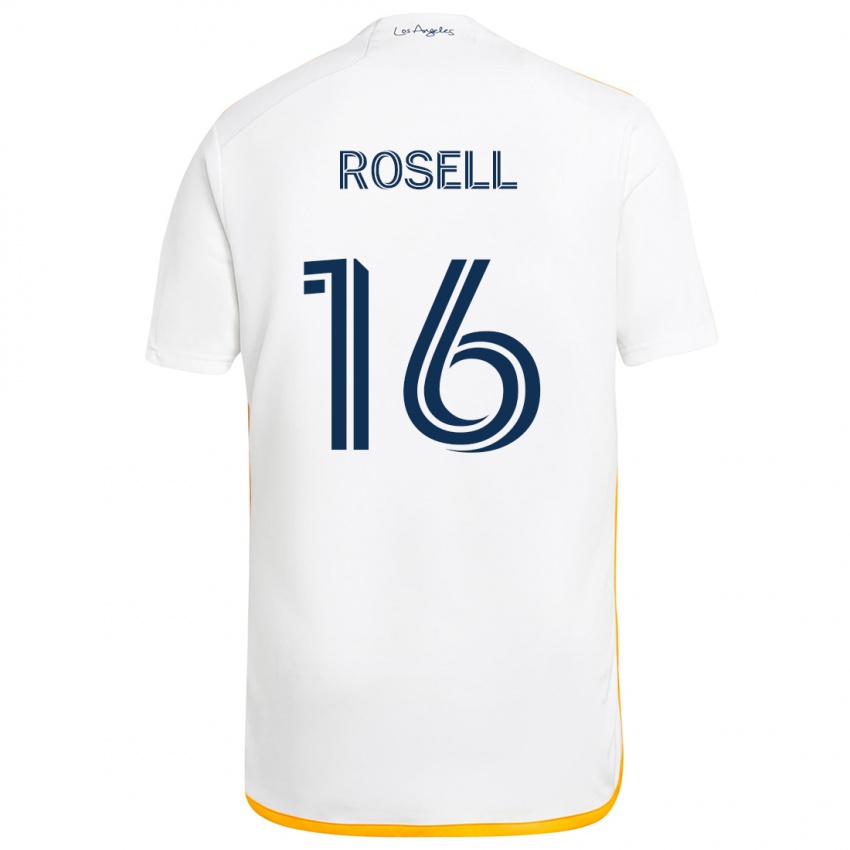 Børn Uri Rosell #16 Hvid Gul Hjemmebane Spillertrøjer 2024/25 Trøje T-Shirt