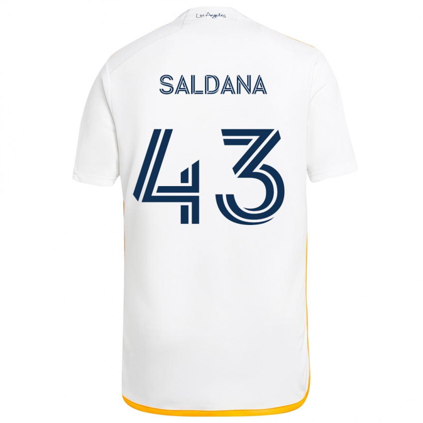 Børn Adam Saldaña #43 Hvid Gul Hjemmebane Spillertrøjer 2024/25 Trøje T-Shirt