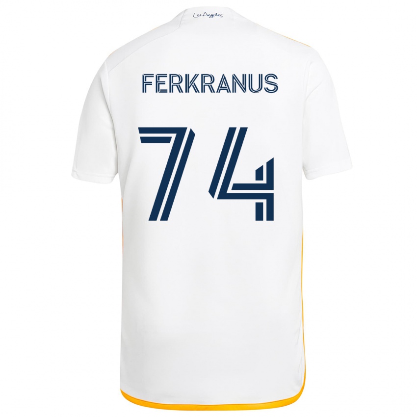 Børn Marcus Ferkranus #74 Hvid Gul Hjemmebane Spillertrøjer 2024/25 Trøje T-Shirt