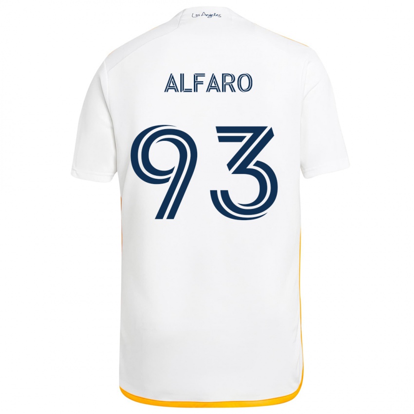 Børn Tony Alfaro #93 Hvid Gul Hjemmebane Spillertrøjer 2024/25 Trøje T-Shirt