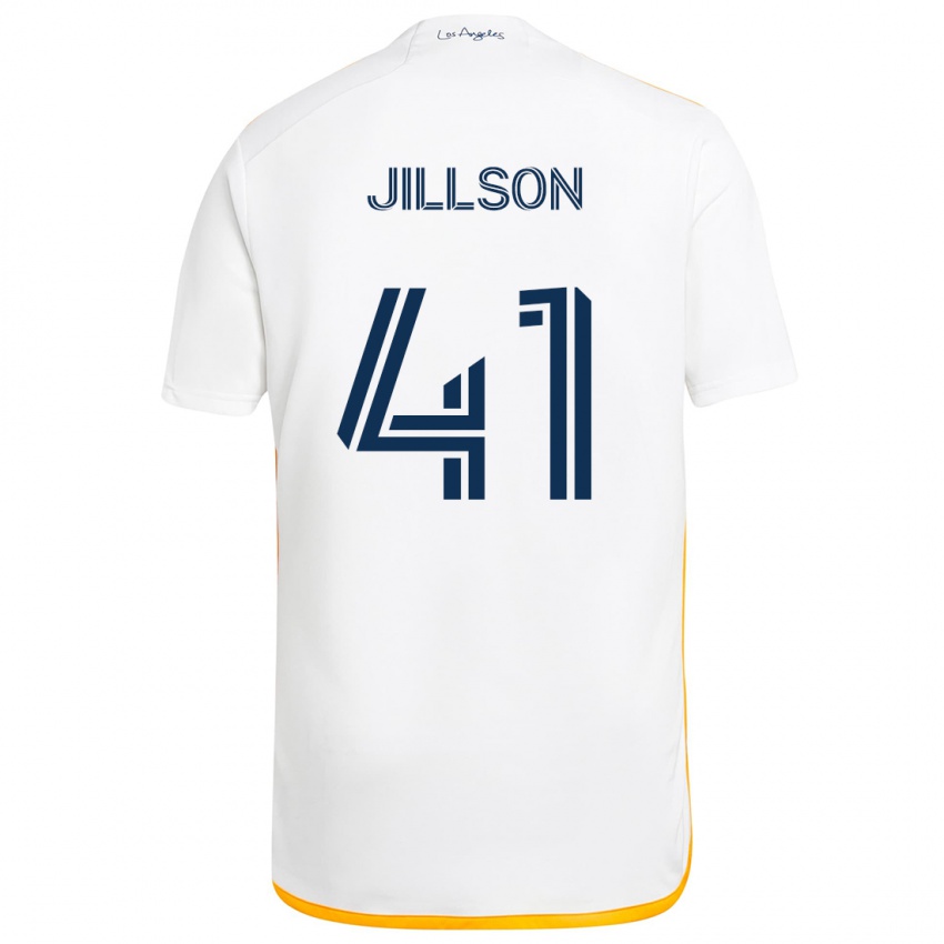 Børn Simon Jillson #41 Hvid Gul Hjemmebane Spillertrøjer 2024/25 Trøje T-Shirt