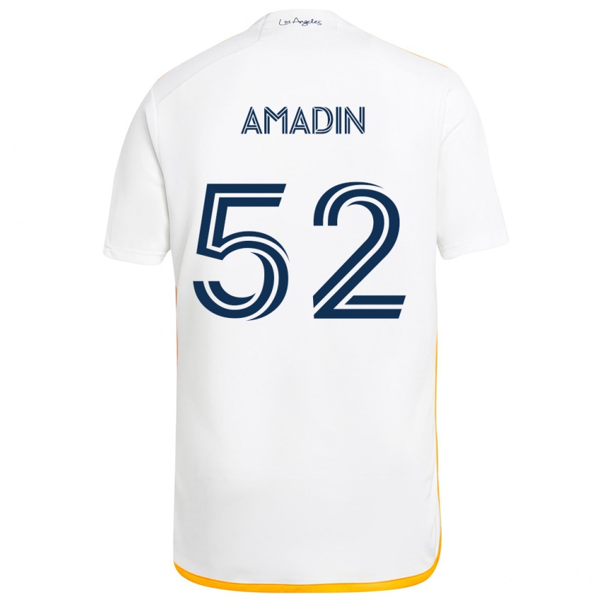 Børn Elijah Amadin #52 Hvid Gul Hjemmebane Spillertrøjer 2024/25 Trøje T-Shirt