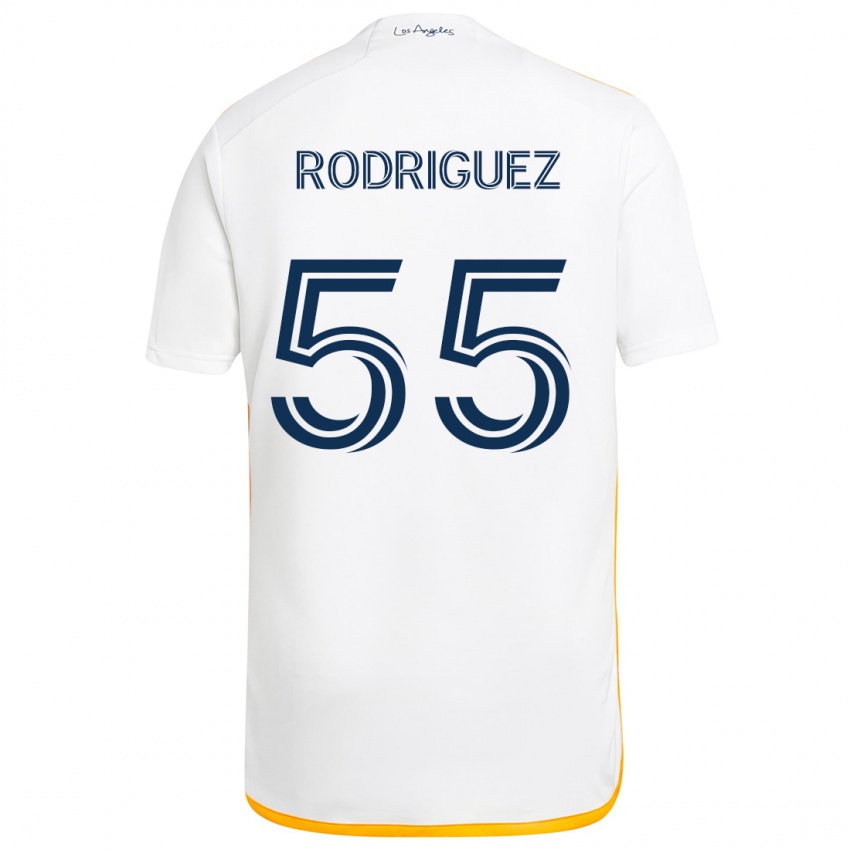 Børn Diego Rodriguez #55 Hvid Gul Hjemmebane Spillertrøjer 2024/25 Trøje T-Shirt