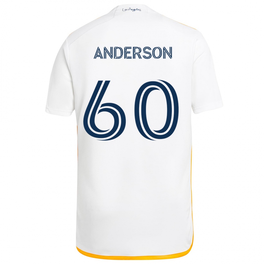 Børn Nolan Anderson #60 Hvid Gul Hjemmebane Spillertrøjer 2024/25 Trøje T-Shirt