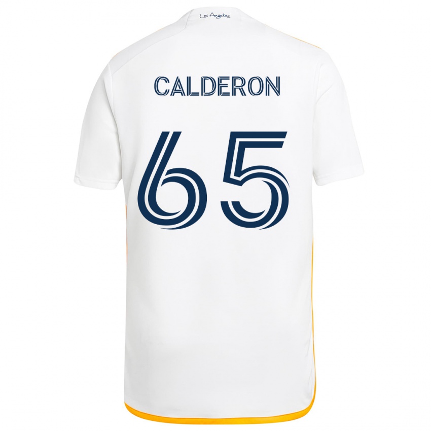 Børn Juan Calderón #65 Hvid Gul Hjemmebane Spillertrøjer 2024/25 Trøje T-Shirt