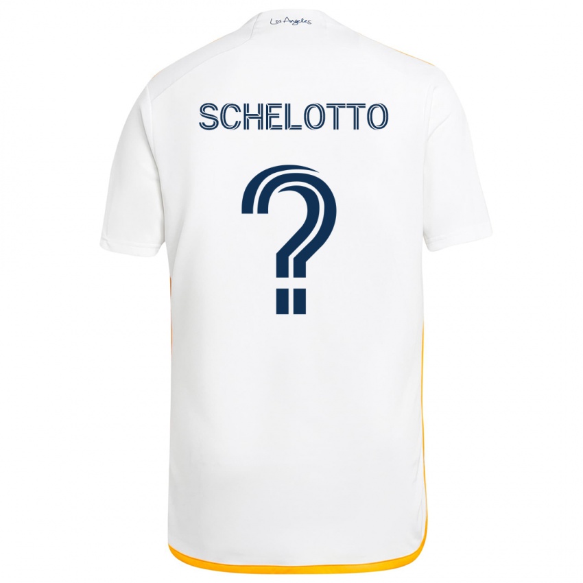 Børn Nicolas Barros Schelotto #0 Hvid Gul Hjemmebane Spillertrøjer 2024/25 Trøje T-Shirt