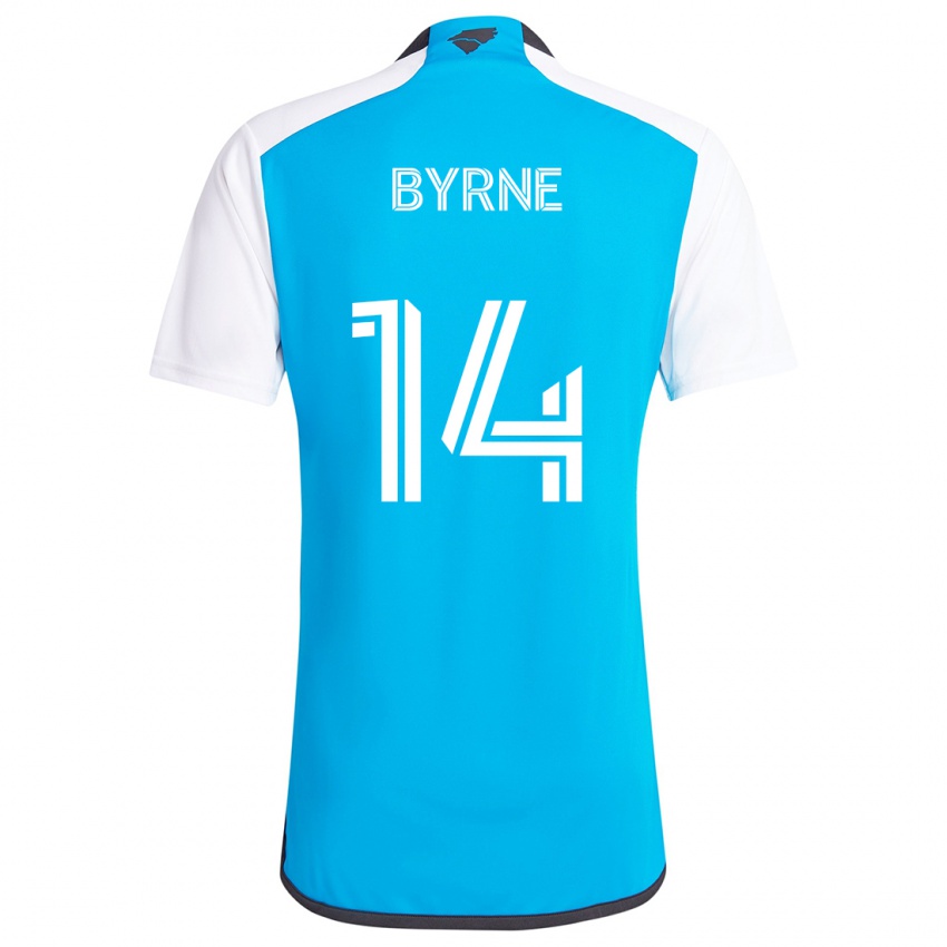 Børn Nathan Byrne #14 Blå Hvid Hjemmebane Spillertrøjer 2024/25 Trøje T-Shirt