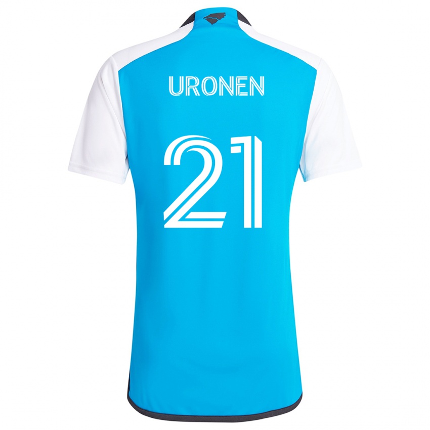 Børn Jere Uronen #21 Blå Hvid Hjemmebane Spillertrøjer 2024/25 Trøje T-Shirt