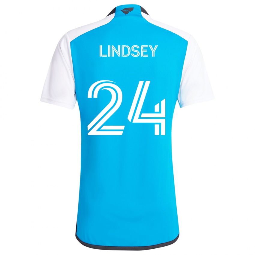 Børn Jaylin Lindsey #24 Blå Hvid Hjemmebane Spillertrøjer 2024/25 Trøje T-Shirt