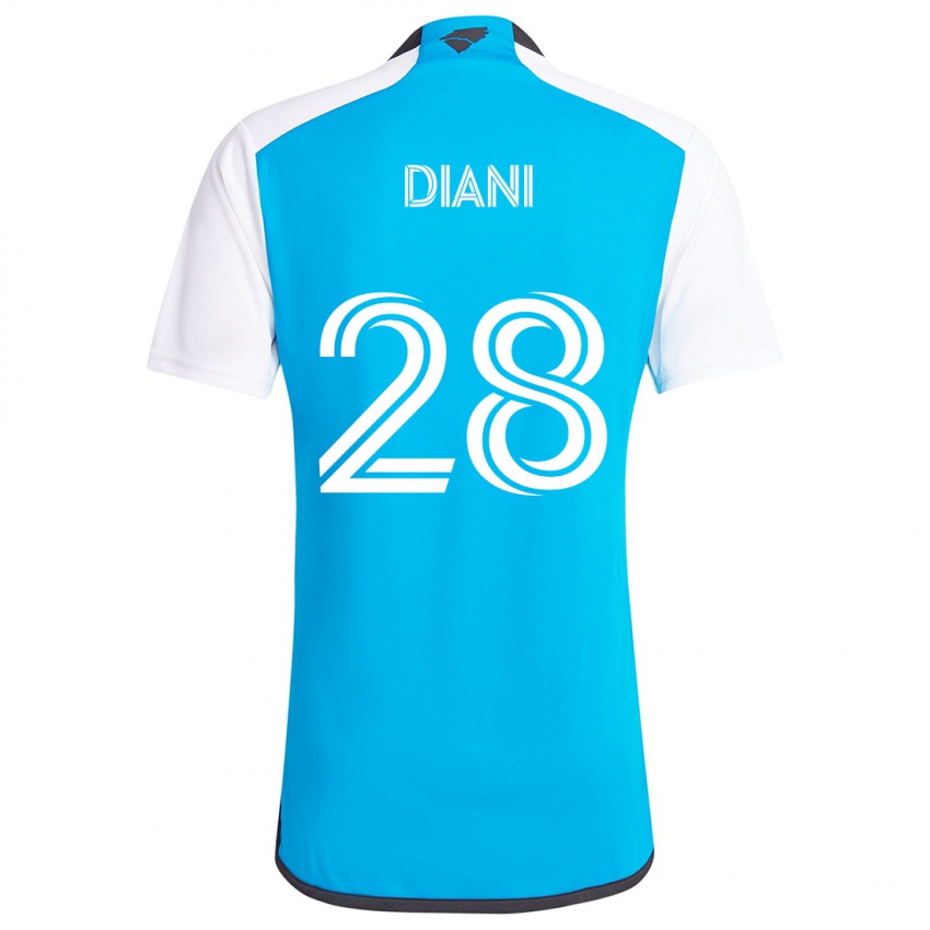 Børn Djibril Diani #28 Blå Hvid Hjemmebane Spillertrøjer 2024/25 Trøje T-Shirt