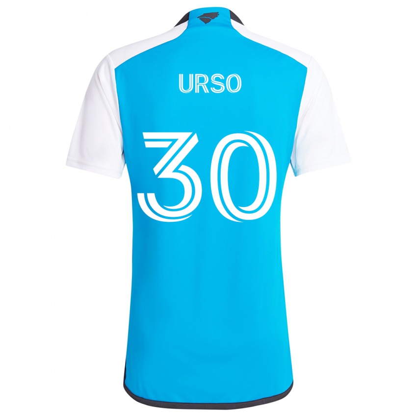 Børn Júnior Urso #30 Blå Hvid Hjemmebane Spillertrøjer 2024/25 Trøje T-Shirt