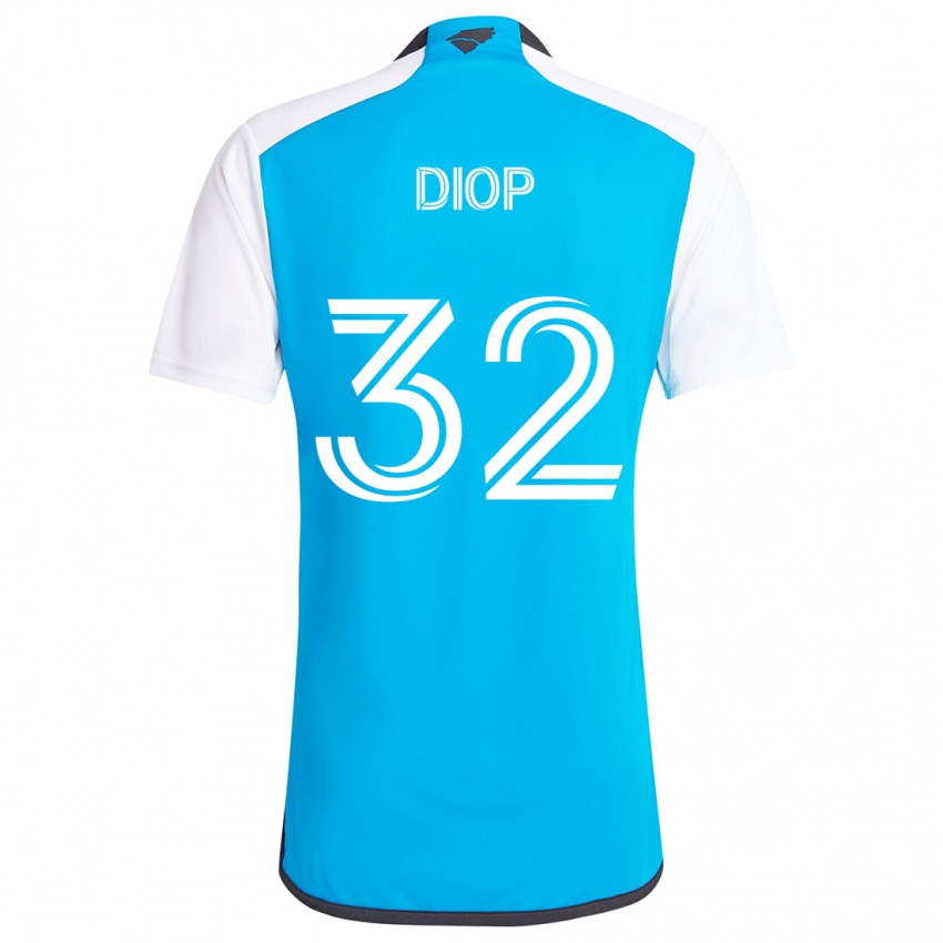 Børn Hamady Diop #32 Blå Hvid Hjemmebane Spillertrøjer 2024/25 Trøje T-Shirt