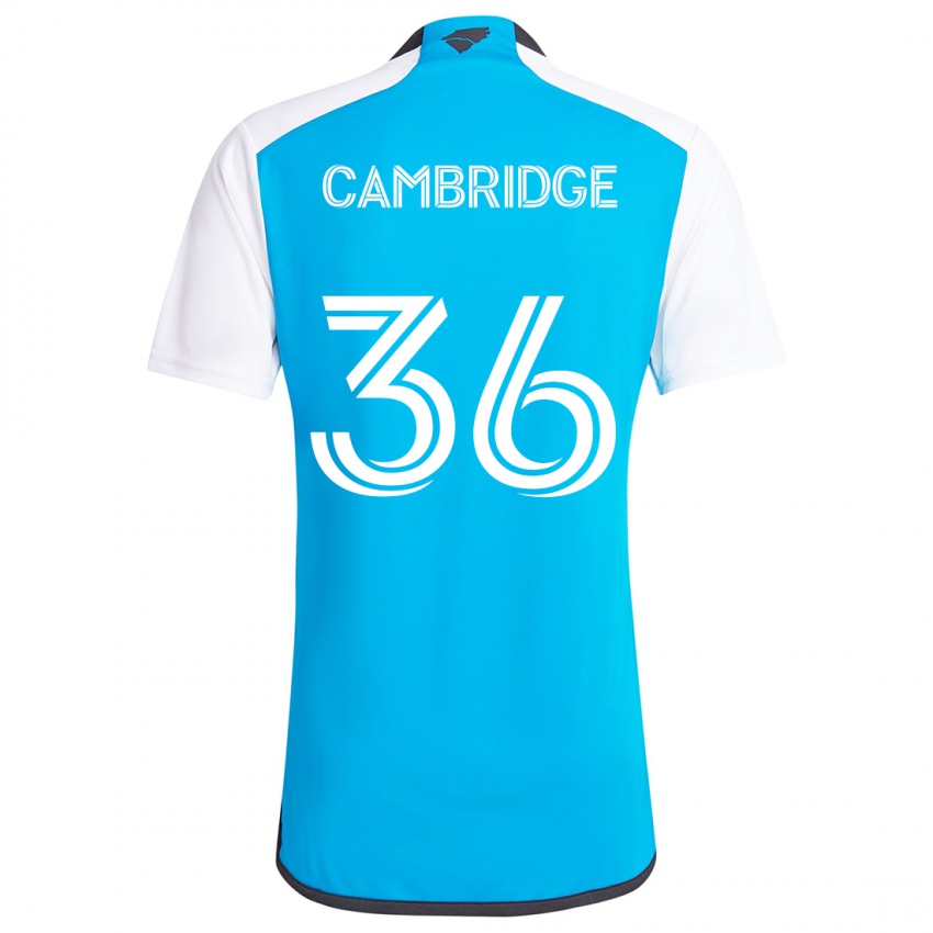 Børn Brandon Cambridge #36 Blå Hvid Hjemmebane Spillertrøjer 2024/25 Trøje T-Shirt