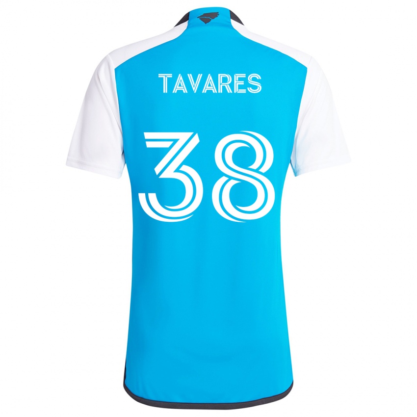 Børn Iuri Tavares #38 Blå Hvid Hjemmebane Spillertrøjer 2024/25 Trøje T-Shirt