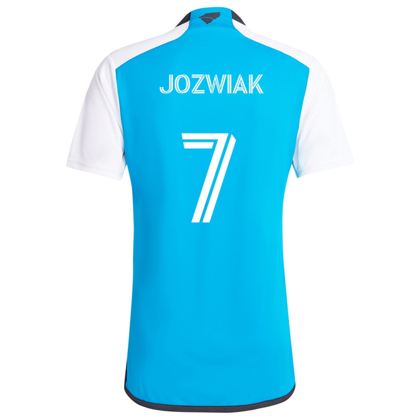 Børn Kamil Józwiak #7 Blå Hvid Hjemmebane Spillertrøjer 2024/25 Trøje T-Shirt