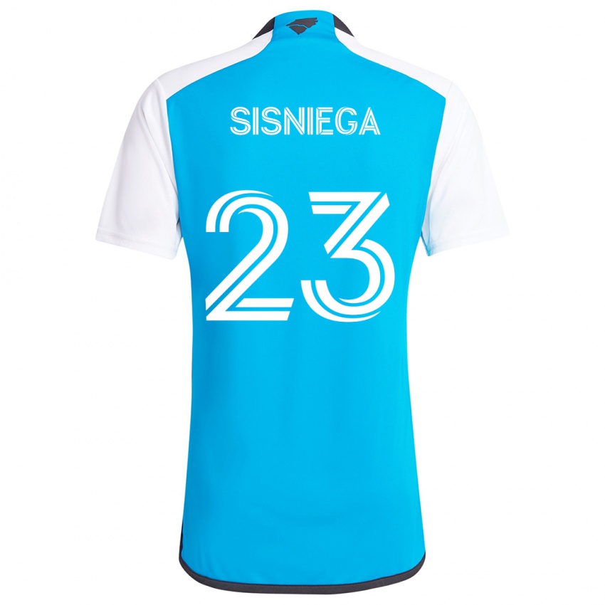 Børn Pablo Sisniega #23 Blå Hvid Hjemmebane Spillertrøjer 2024/25 Trøje T-Shirt