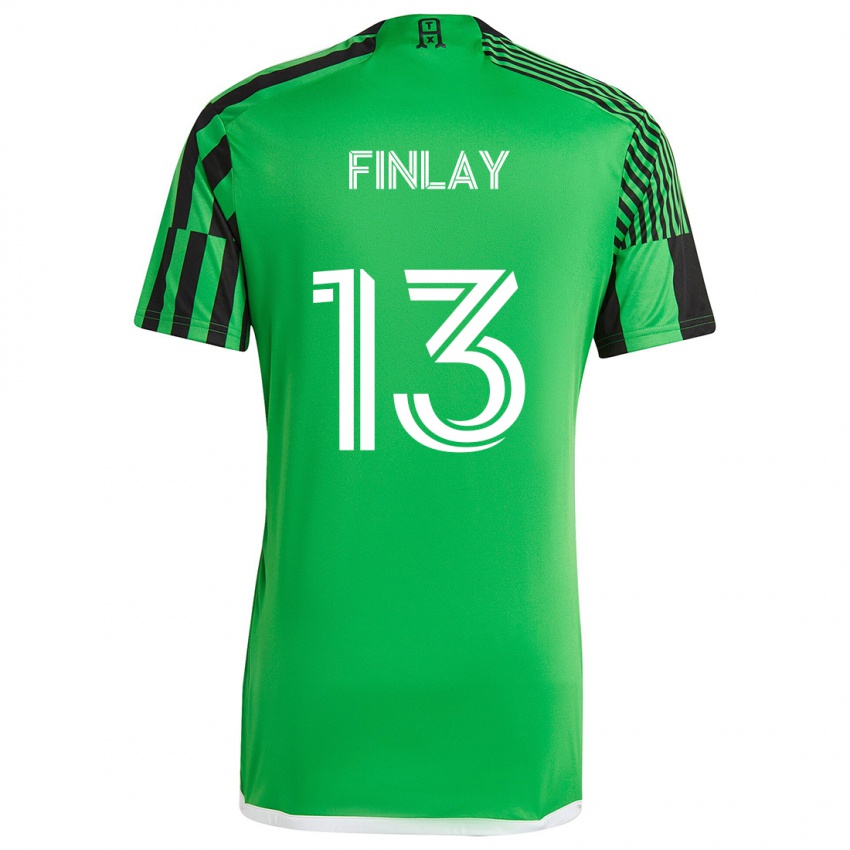 Børn Ethan Finlay #13 Grøn Sort Hjemmebane Spillertrøjer 2024/25 Trøje T-Shirt