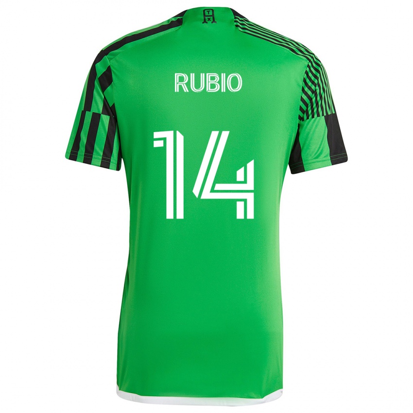 Børn Diego Rubio #14 Grøn Sort Hjemmebane Spillertrøjer 2024/25 Trøje T-Shirt