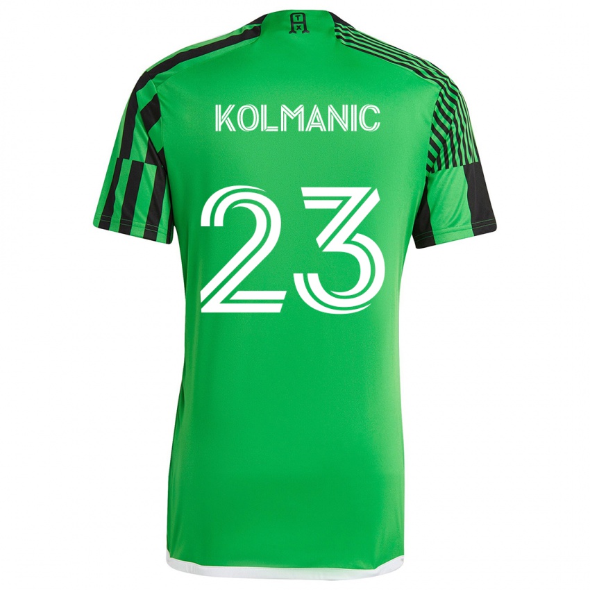 Børn Zan Kolmanic #23 Grøn Sort Hjemmebane Spillertrøjer 2024/25 Trøje T-Shirt