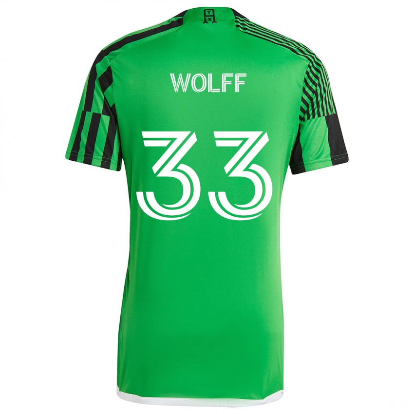 Børn Owen Wolff #33 Grøn Sort Hjemmebane Spillertrøjer 2024/25 Trøje T-Shirt