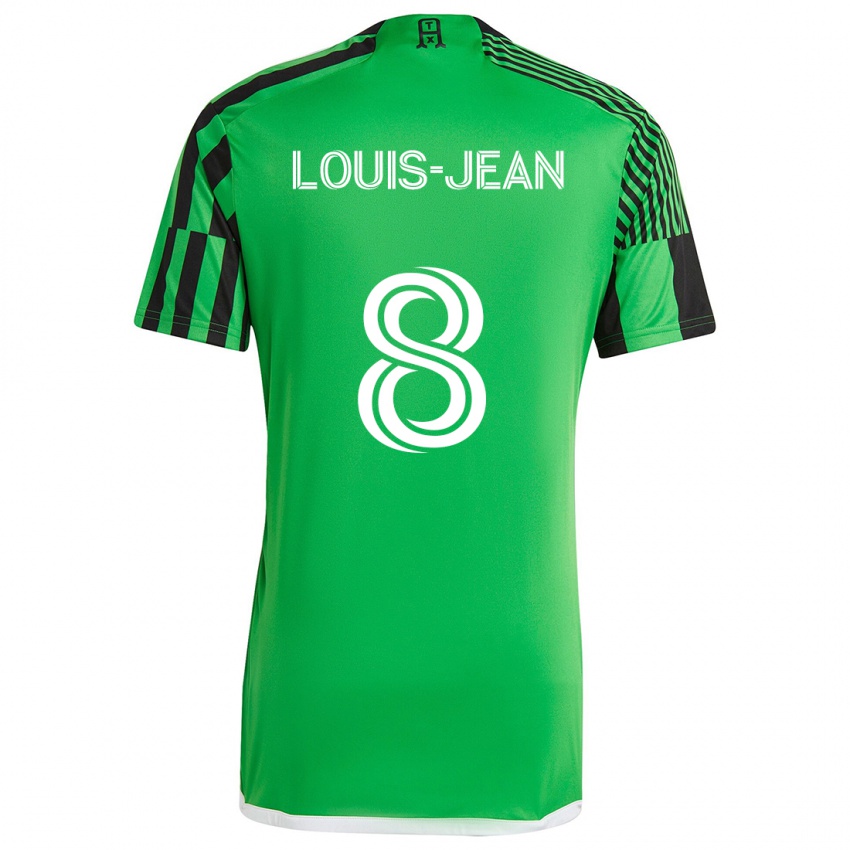 Børn Steeve Louis-Jean #8 Grøn Sort Hjemmebane Spillertrøjer 2024/25 Trøje T-Shirt