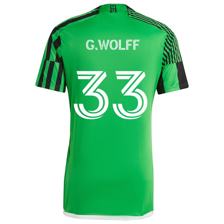 Børn Gavin Wolff #33 Grøn Sort Hjemmebane Spillertrøjer 2024/25 Trøje T-Shirt