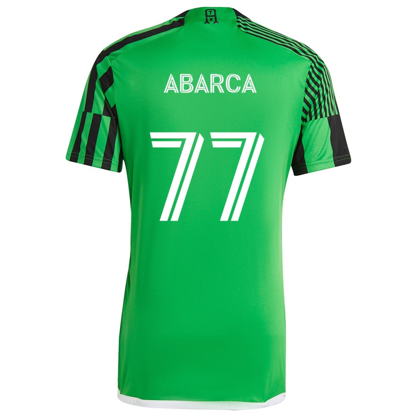 Børn Diego Abarca #77 Grøn Sort Hjemmebane Spillertrøjer 2024/25 Trøje T-Shirt