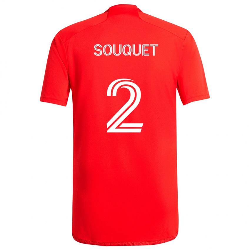 Børn Arnaud Souquet #2 Rød Hvid Hjemmebane Spillertrøjer 2024/25 Trøje T-Shirt