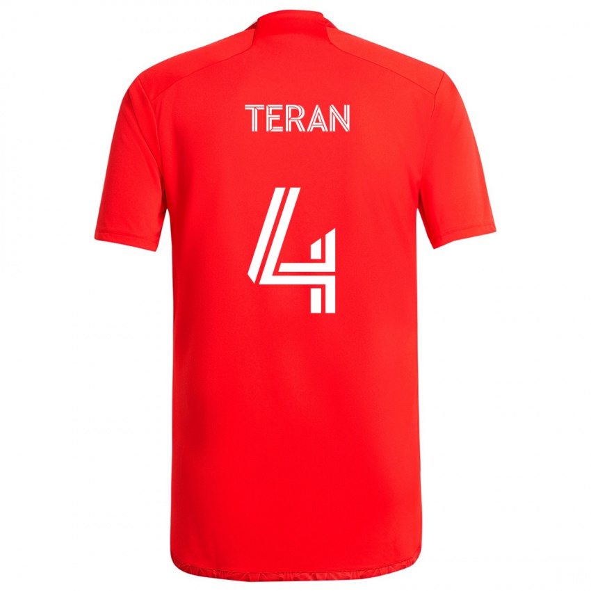 Børn Carlos Terán #4 Rød Hvid Hjemmebane Spillertrøjer 2024/25 Trøje T-Shirt