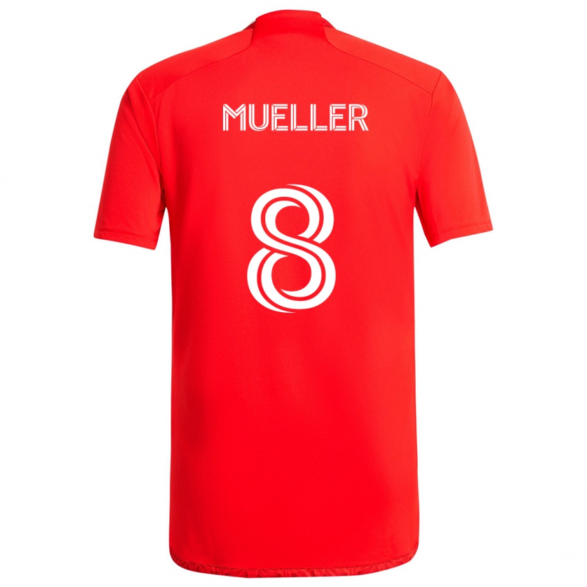 Børn Chris Mueller #8 Rød Hvid Hjemmebane Spillertrøjer 2024/25 Trøje T-Shirt