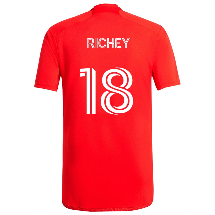 Børn Spencer Richey #18 Rød Hvid Hjemmebane Spillertrøjer 2024/25 Trøje T-Shirt