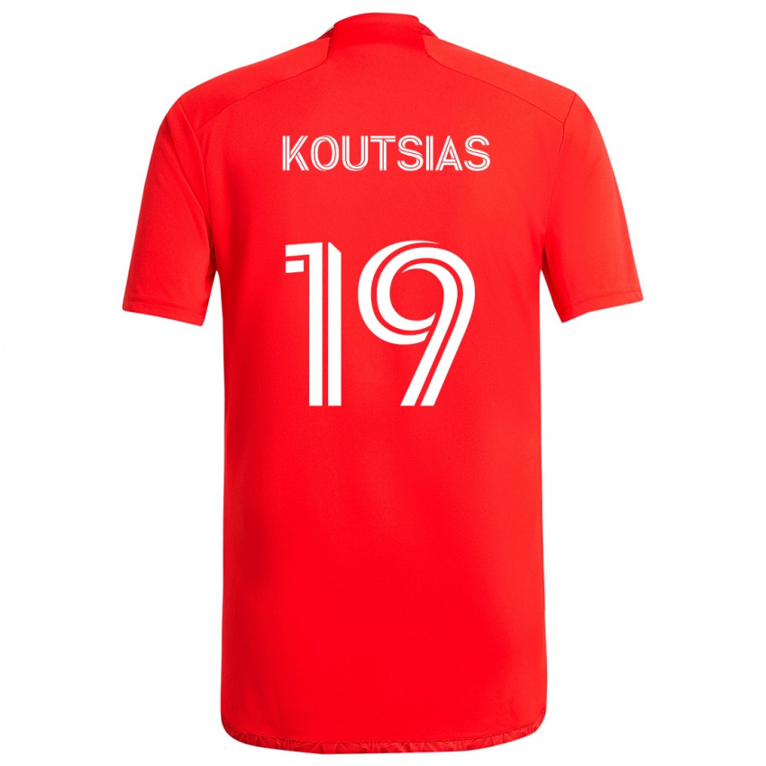 Børn Georgios Koutsias #19 Rød Hvid Hjemmebane Spillertrøjer 2024/25 Trøje T-Shirt