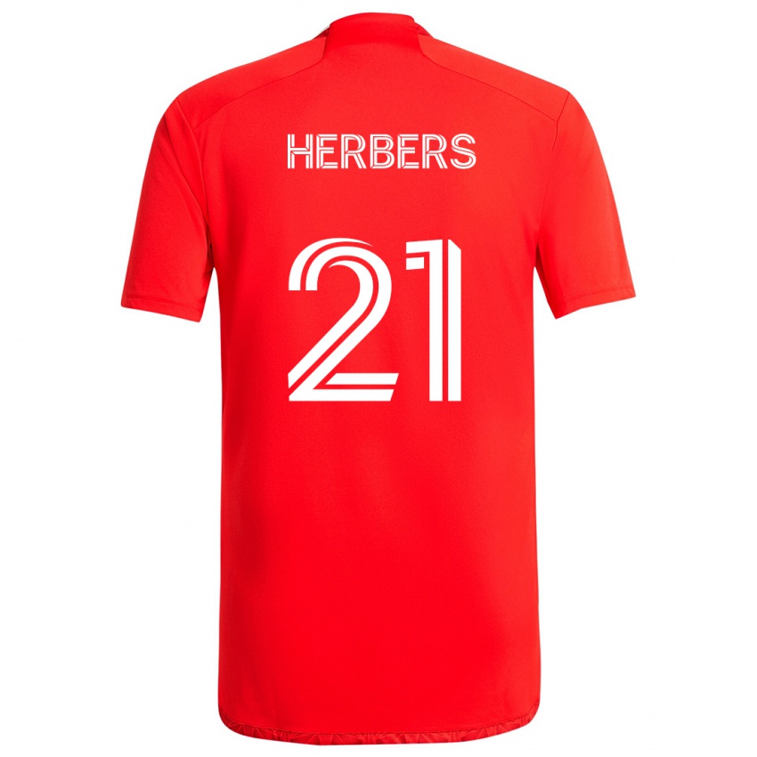 Børn Fabian Herbers #21 Rød Hvid Hjemmebane Spillertrøjer 2024/25 Trøje T-Shirt