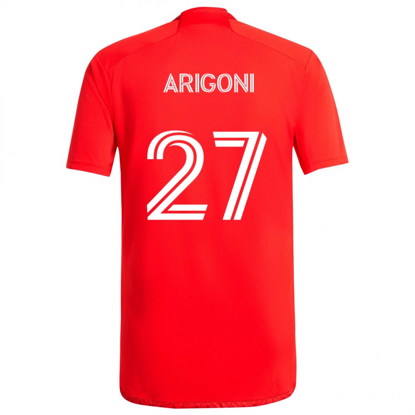 Børn Allan Arigoni #27 Rød Hvid Hjemmebane Spillertrøjer 2024/25 Trøje T-Shirt