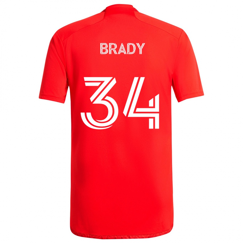 Børn Chris Brady #34 Rød Hvid Hjemmebane Spillertrøjer 2024/25 Trøje T-Shirt